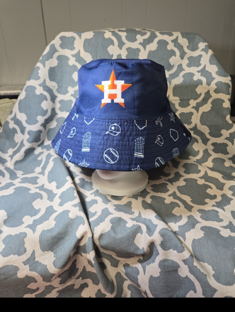 Buddies Club HOUSTO25N ASTROS Kids Blue/Orange Reversible  Bucket Hat Boys Girls